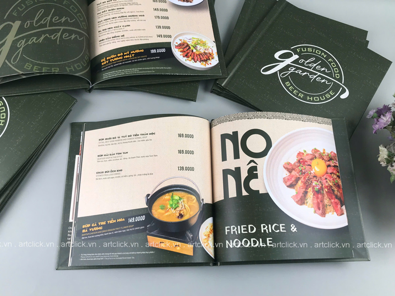 thiết kế menu nhà hàng