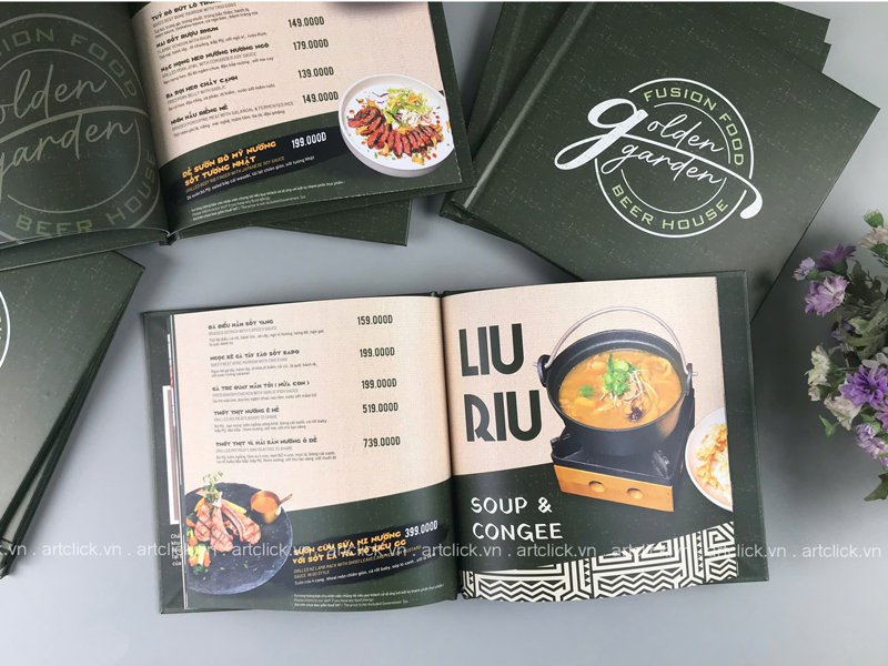 thiết kế menu nhà hàng