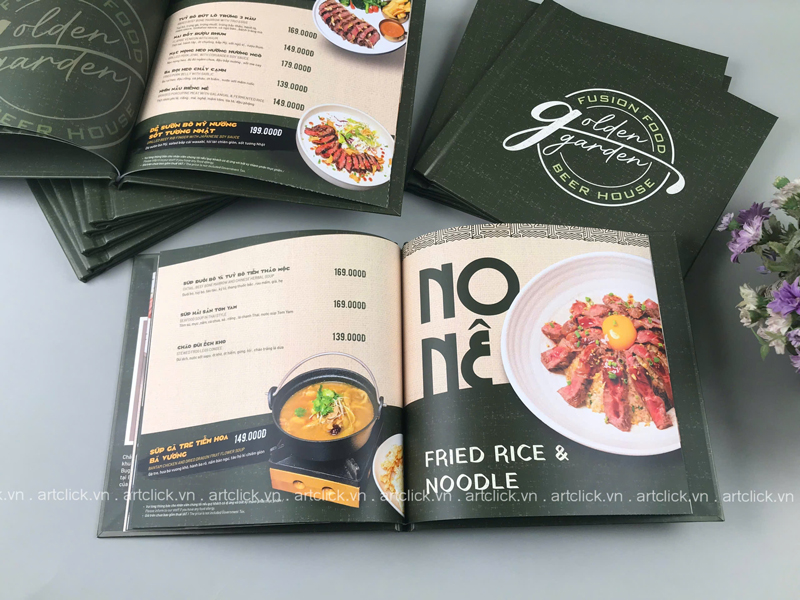 thiết kế menu nhà hàng